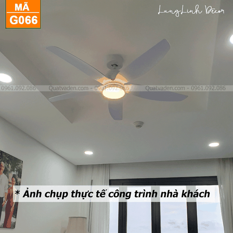 Quạt trần đèn Hiện đại – 5 Cánh – Cánh ABS – DC Inverter – Mã G066