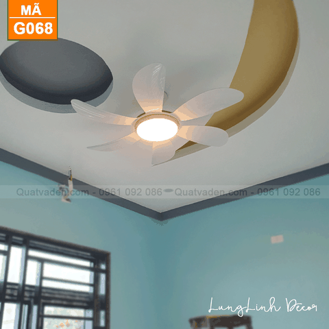 Quạt trần đèn Hiện đại – 6 Cánh – Cánh ABS – DC Inverter – Mã G068