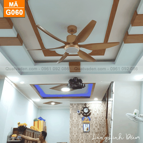 Quạt trần đèn Hiện đại – 6 Cánh – Cánh ABS – DC Inverter – Mã G060