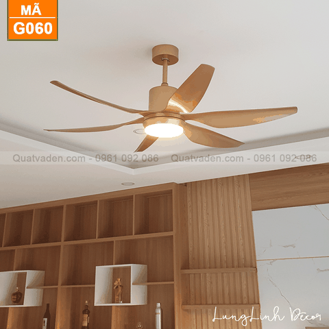 Quạt trần đèn Hiện đại – 6 Cánh – Cánh ABS – DC Inverter – Mã G060