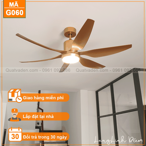 Quạt trần đèn Hiện đại – 6 Cánh – Cánh ABS – DC Inverter – Mã G060