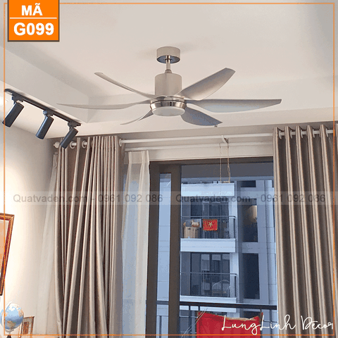 Quạt trần Hiện đại – 6 Cánh – Cánh ABS – DC Inverter – Mã G099