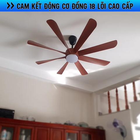 Quạt trần đèn Hiện đại – 8 Cánh – Cánh ABS – DC Inverter 80W Mã G568