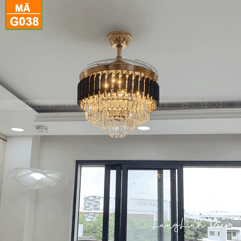 Quạt trần đèn Cánh xếp – Cánh Acrylic – DC Inverter – Mã G038