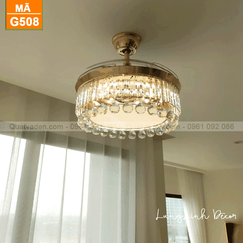 Quạt trần đèn Cánh xếp – Cánh Acrylic – DC Inverter – Mã G508