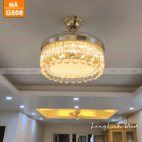Quạt trần đèn Cánh xếp – Cánh Acrylic – DC Inverter – Mã G508