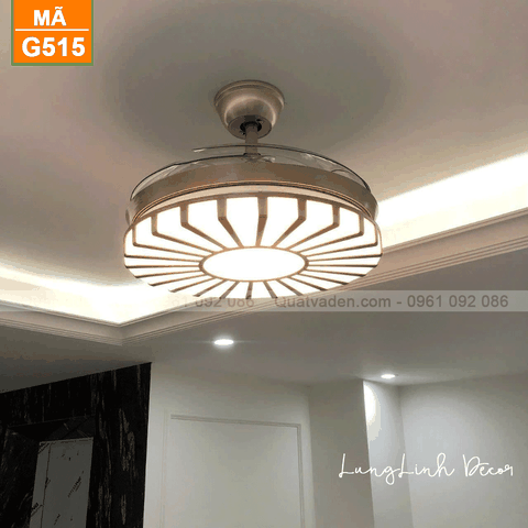Quạt trần đèn Cánh xếp – Cánh Acrylic – DC Inverter – Mã G515