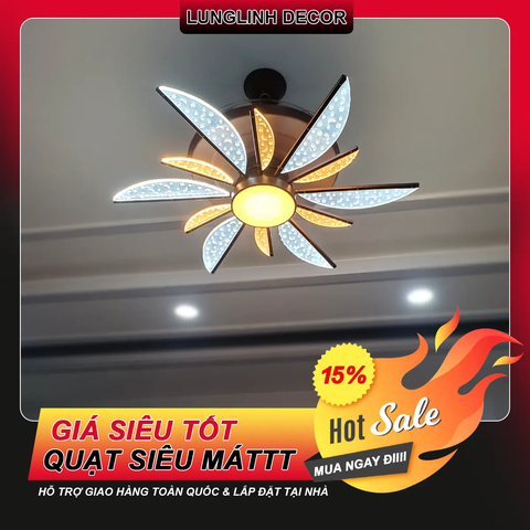 Quạt trần Cánh xếp Nghệ thuật 'Lấp lánh tinh tú' - Trang trí hoặc lắp không gian nhỏ MODEL G518