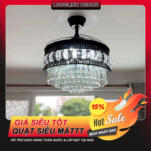 Quạt trần Cánh xếp nghệ thuật 'Vẻ đẹp choáng ngợp' - Trang trí hoặc lắp không gian nhỏ MODEL G527