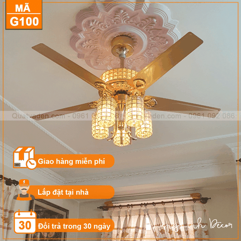 Quạt trần cổ điển cánh kim loại – 5 Cánh – DC Inverter – Mã G100