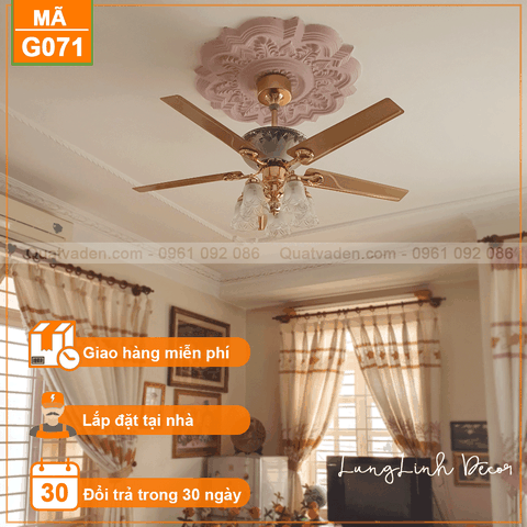 Quạt trần cổ điển cánh kim loại – 5 Cánh – DC Inverter – Mã G071
