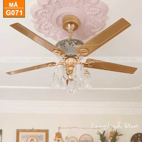 Quạt trần cổ điển cánh kim loại – 5 Cánh – DC Inverter – Mã G071