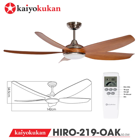 Quạt trần Nhật Bản Kaiyokukan - 5 Cánh hiện đại cùng làn gió Mạnh mẽ đầy ấn tượng HIRO-219