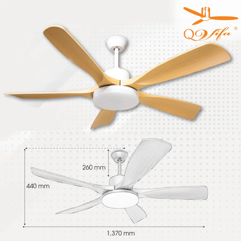 Quạt trần cao cấp 5 Cánh ABS  - Điều khiển bằng App điện thoại MODEL QVIFA - 95/97