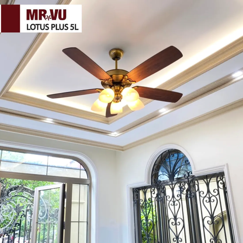 Quạt trần Tuyệt tác Cổ điển 5 Cánh gỗ LOTUS PLUS