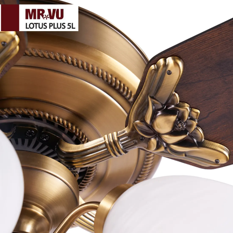 Quạt trần Tuyệt tác Cổ điển 5 Cánh gỗ LOTUS PLUS