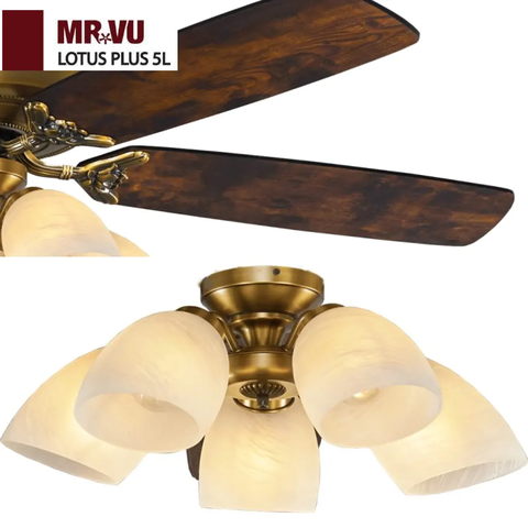 Quạt trần Tuyệt tác Cổ điển 5 Cánh gỗ LOTUS PLUS