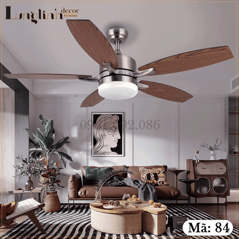 Quạt trần đèn – Cánh thẳng hiện đại – Mã 84