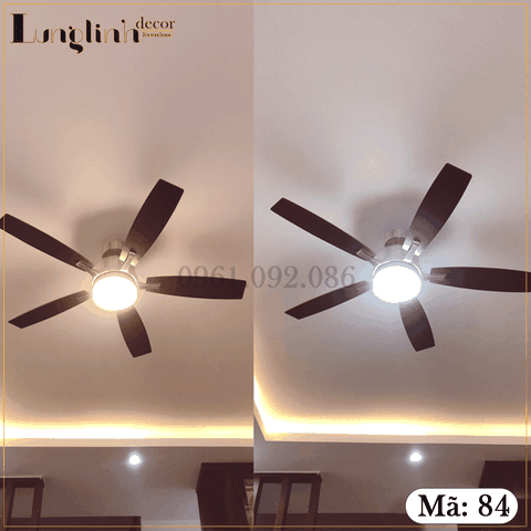 Quạt trần đèn – Cánh thẳng hiện đại – Mã 84