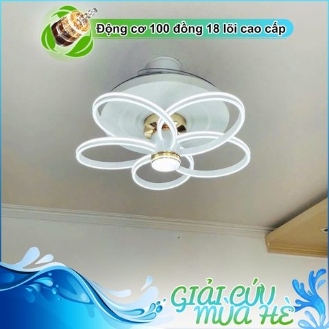 Quạt trần đèn Cánh xếp – Cánh Acrylic – DC Inverter – Mã G526
