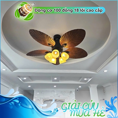 Quạt trần cổ điển cánh lá – 5 Cánh – Cánh ABS – DC Inverter – Mã G085