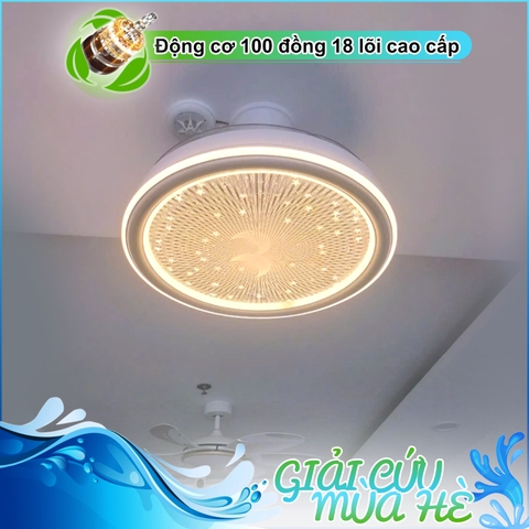 Quạt trần đèn Cánh xếp – Cánh Acrylic – DC Inverter – Mã G523