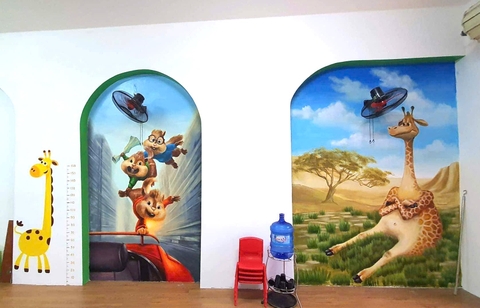 Tranh tường quán cà phê, nhà hàng, nhà trẻ – Giải pháp trang trí sáng tạo và thu hút