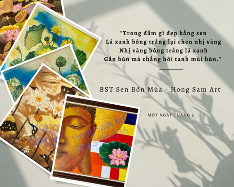 Bộ sưu tập tranh SEN BỐN MÙA 2023 đa màu sắc, đa góc nhìn