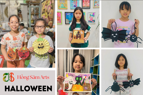 Khám Phá Halloween Qua Những Bức Tranh Và Mô Hình Sáng Tạo Của Học Sinh Tại Mỹ Thuật Hồng Sâm