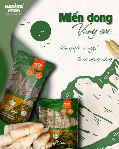 Miến dong vùng cao (sợi dẹt) 500 gr - Mã vạch 8938544980149