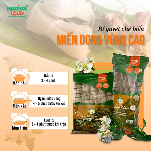 Miến dong vùng cao (sợi dẹt) 500 gr - Mã vạch 8938544980149