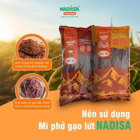 Mì gạo lứt Nadisa 500 gr - Mã vạch 8938544980125
