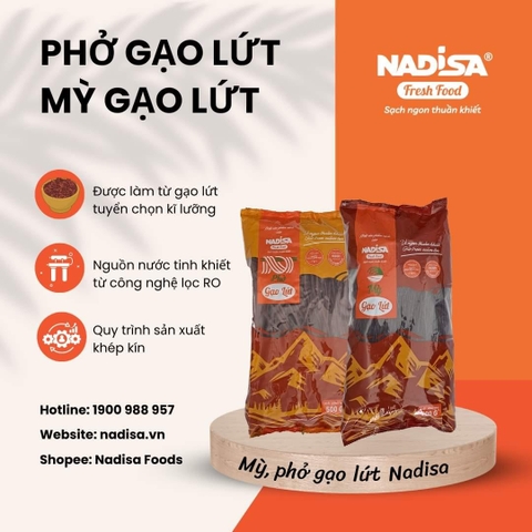 Mì gạo lứt Nadisa 500 gr - Mã vạch 8938544980125