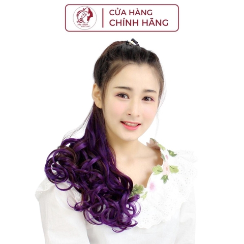 Tóc giả cột đính line Tím