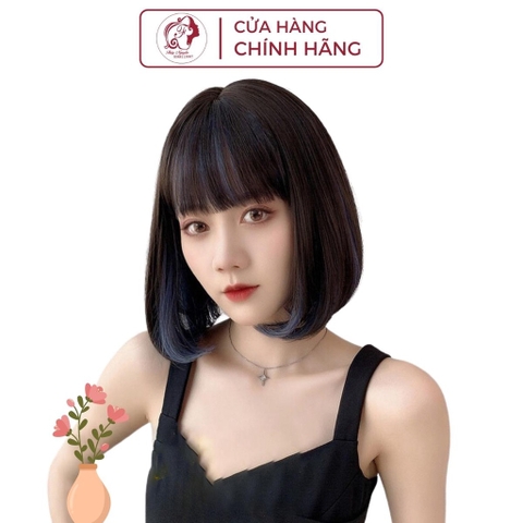 Tóc giả nữ vic đính line xanh nguyên đầu
