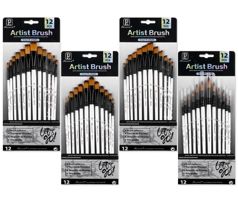 Sét Bộ 12 cọ chuyên dùng vẽ tranh sơn dầu acrylic cao cấp