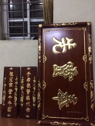 Hoành phi câu đối thờ gỗ Dổi, Gụ, Mít, Hương…HPCD004