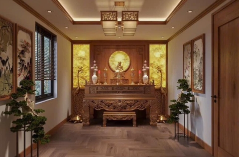 Phòng thờ biệt thự đẹp PTBT003