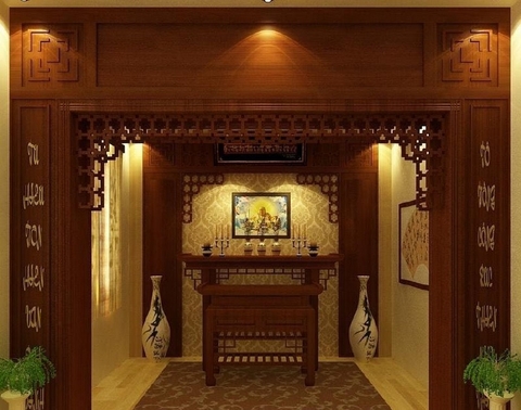 Phòng thờ biệt thự đẹp PTBT002