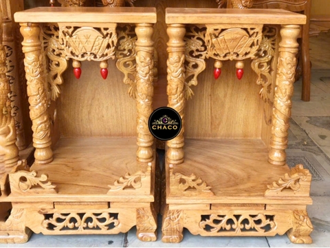 Bàn thờ ông địa gõ đỏ mái bằng 40 – BTOD001