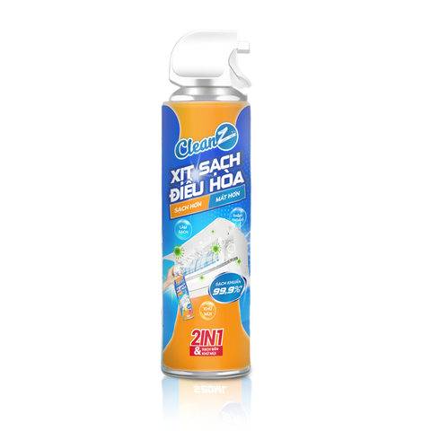 Xịt làm sạch điều hòa Cleanz làm sạch diệt khuẩn bằng công nghệ ion bạc Ag+