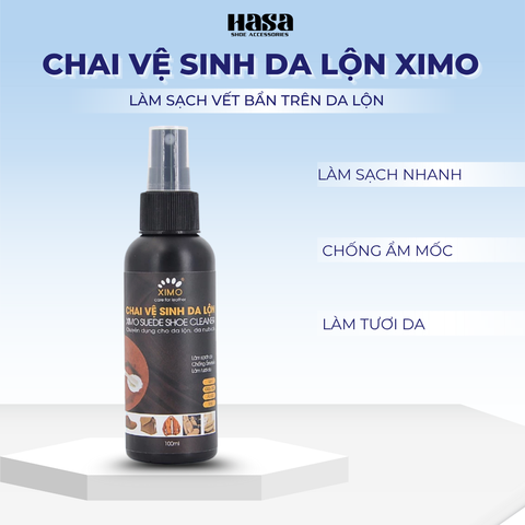 Chai Vệ Sinh Giày Đồ Da Lộn Suede Shoe Cleaner XIMO 100ml Túi, Ví, Áo, Ghế Giúp Làm Sạch, Chăm Sóc, Chống Mốc XI06