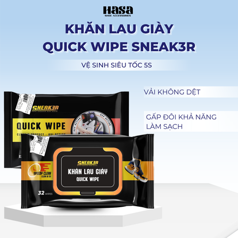 Khăn Lau Sạch Giày Nhanh Siêu Tốc SNEAK3R QUICK WIPES gói 32c