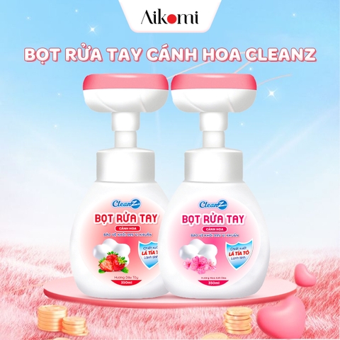 Bọt rửa tay cánh hoa CleanZ làm sạch, diệt khuẩn, làm mềm dưỡng tay, an toàn cho da