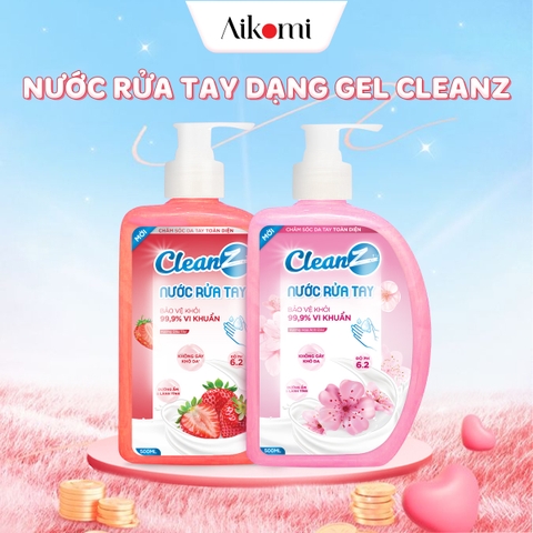 Nước Rửa Tay CleanZ Dạng Gel Tạo Bọt Làm Sạch, Ngừa Vi Khuẩn, Dưỡng Da Tay, bảo vệ khỏi vi khuẩn, an toàn mềm mại cho da tay 500ml