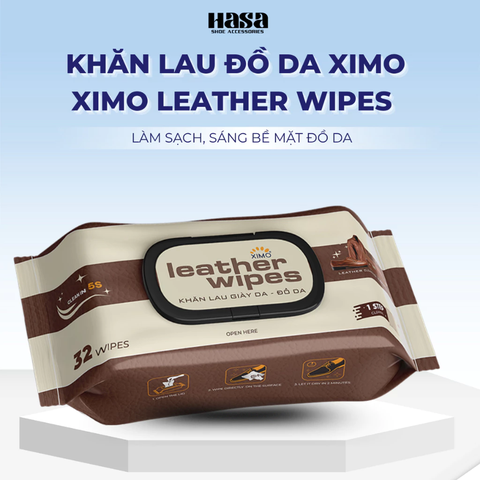 Khăn lau giày da đồ da cao cấp Ximo Leather Wipes 32 khăn giúp vệ sinh bề mặt đồ da