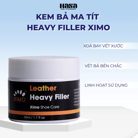 Kem Bả Ma Tít Heavy Filler XIMO 50ml Chuyên Vá, Sửa Chữa Vết Rạn Nứt, Bong Tróc Trên Da Giày, Ghế, Túi, Ví