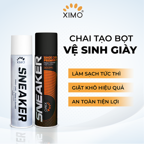 Chai Xịt Tạo Bọt Vệ Sinh Giày XIMO Cao Cấp 300ml làm sạch giày cao cấp giúp giày trắng sáng như mới (VSG02)