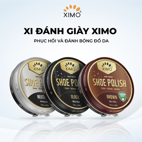 Xi đánh giày XIMO Shoe Polish dạng sáp giúp đánh bóng, bổ sung màu cho giày, đồ da XXI08 50ml