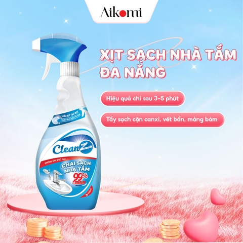 Chai Xịt Tẩy Cặn Canxi CleanZ Chống Ăn Mòn Inox Vệ Sinh Vòi Rửa, Vòi Sen, Vách Kính